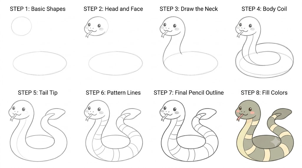 Cute olive sea snake